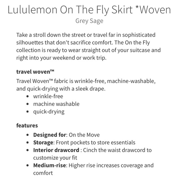 LULULEMON Athletica Gray Sage On The Fly Skirt Size 4 - Picture 15 of 16